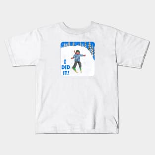 Kids Learning To Ski, I Did It! Kids T-Shirt